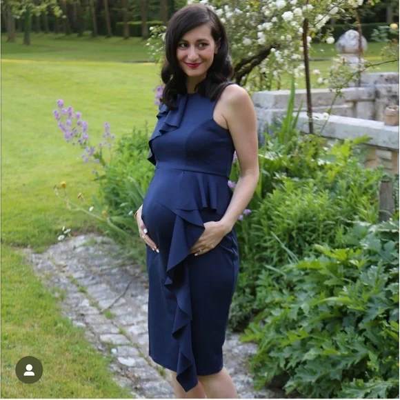 ASOS Maternity | Dresses | Asos Maternity Navy Blue Ruffle Pencil Dress  Cocktail Or Business Zipper Back | Poshmark